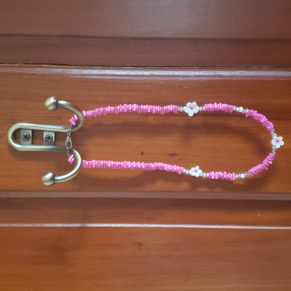 Hot Pink Floral Necklace
